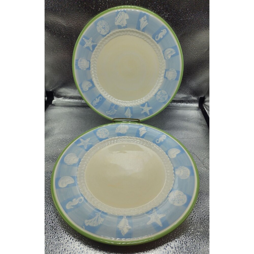 Pfaltzgraff Beachcomber Sea/Nautical/Ocean Dinner Plates (2) READ!!!